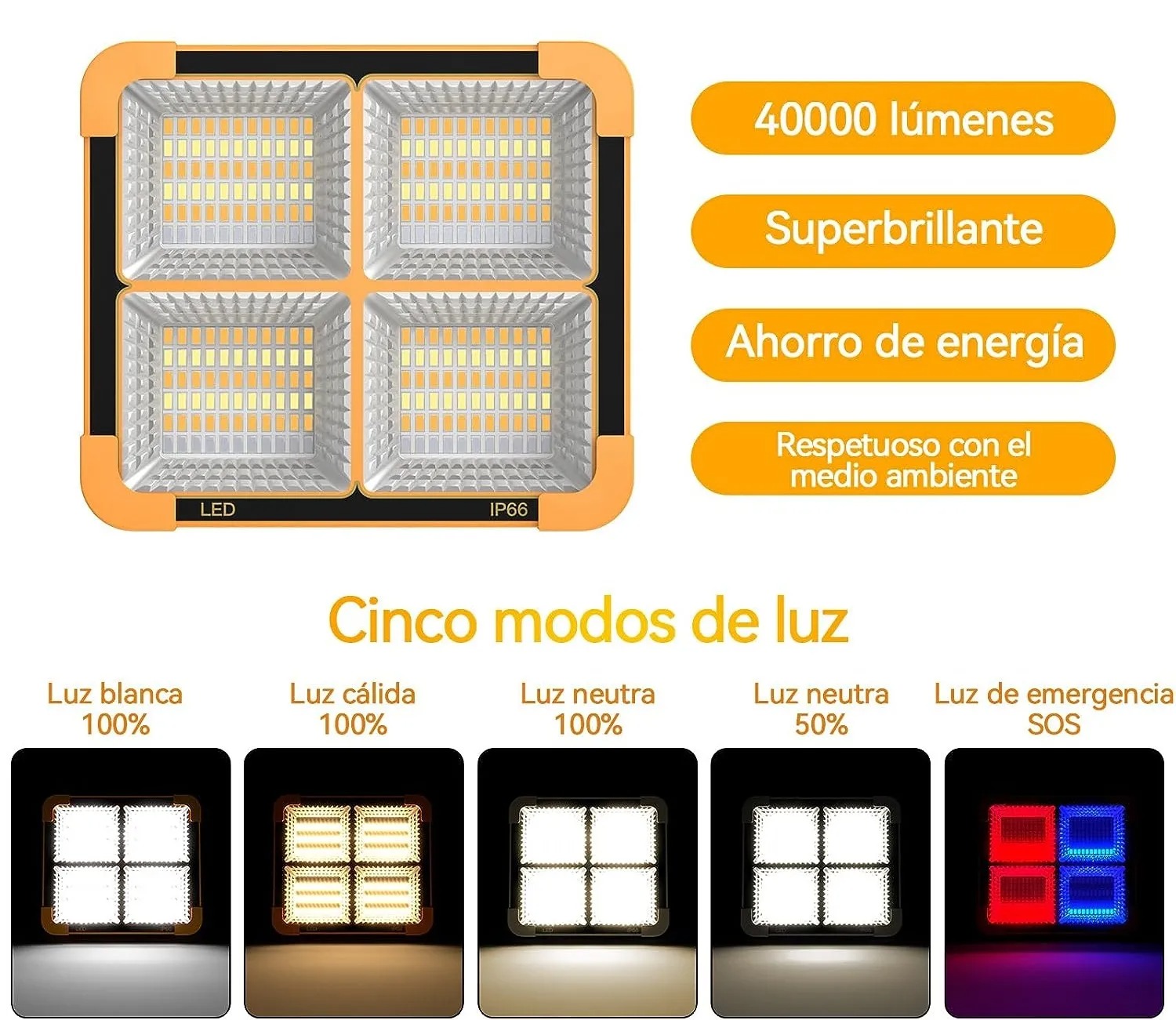 Miniatura 3 de Reflector Solar De 800w Y Portátil Con G